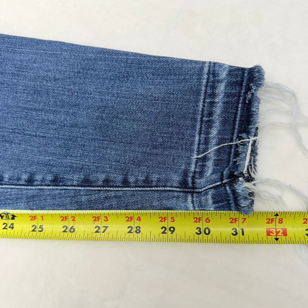 AYR The Riser Skinny Jeans Women 29 Blue High Rise Raw Hem Denim Made in USA - Picture 10 of 13